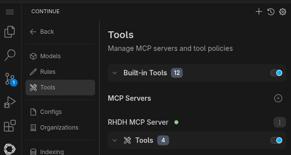 Red Hat Developer Hub MCP Server integration OK